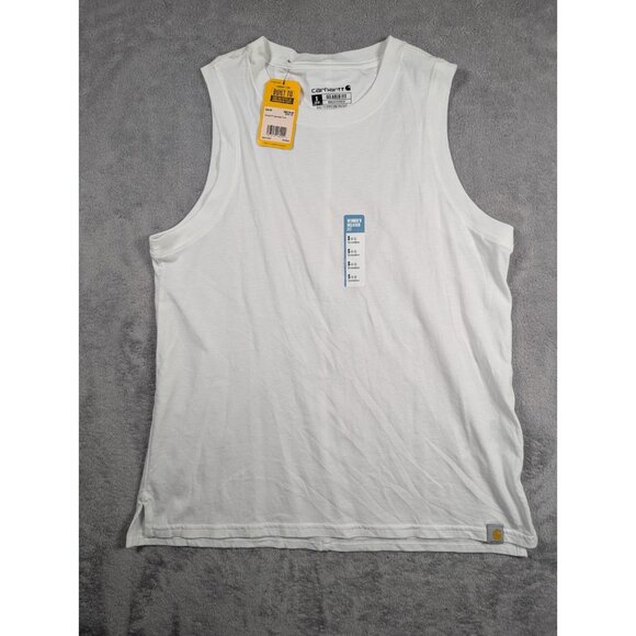 Carhartt Womens Tank Top Size Small White Relaxed Fit Lightweight Work Rugged - Picture 1 of 7